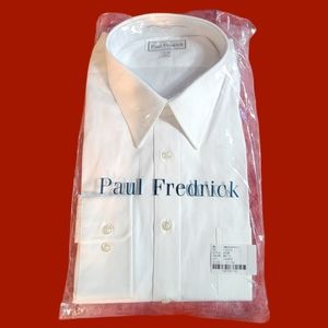 PAUL FREDRICK FINEST TWO PLY COTTON PINPOINT DRESS SHIRT